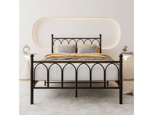 Lit simple 90x200 cm <strong>MODFU</strong>  <strong></strong> coloris noir