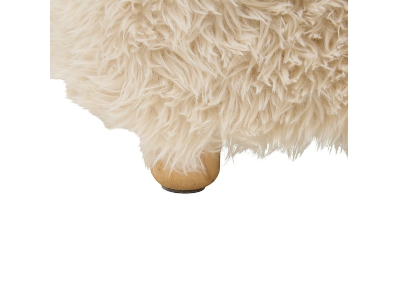  Tabouret d'appoint carré duvia 40cm beige lin  - Conforama E