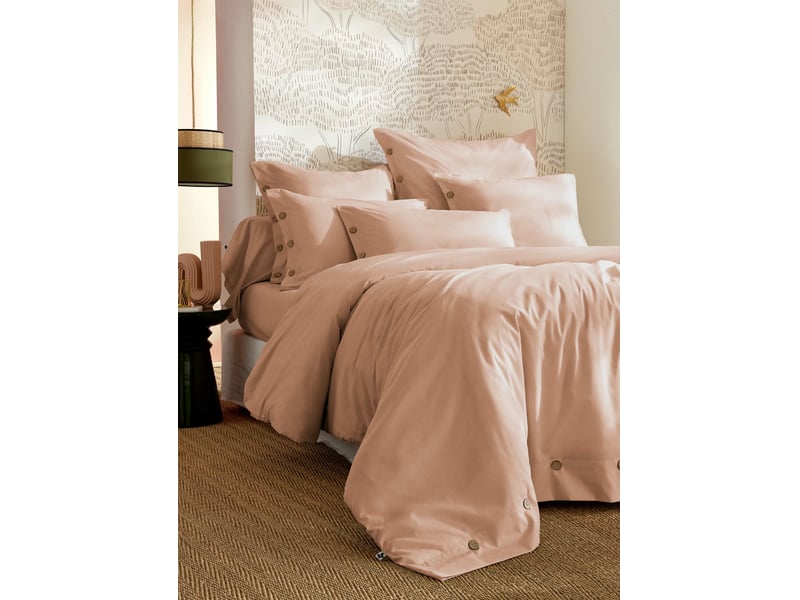  Drap-housse 140 x 190 cm percale de coton 120 fils unie perrine blush 15190 - Conforama E