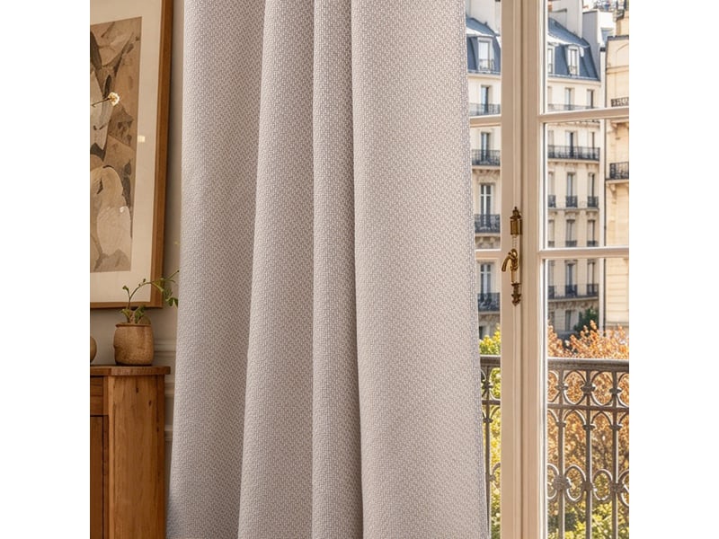  Lot de 2 rideaux à œillets 140 x 240 cm victoria fils teints jacquard  - Conforama E