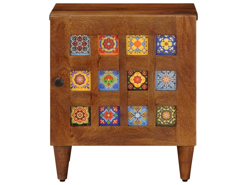  Table de chevet - cabinet de chevet - table de nuit marron 40 x 33 x 46 cm bois de mangue massif  - Conforama C