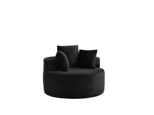 Fauteuil fixe MEUBLIV  Velours côtelé noir vendu A l'unité