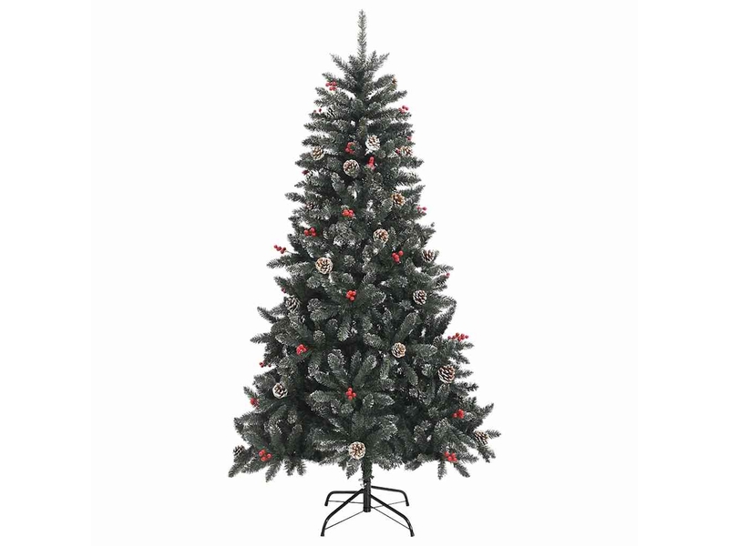  Sapin de noël artificiel, arbre de noël vert 180 cm pvc, plastique et acier shl2659  - Conforama E
