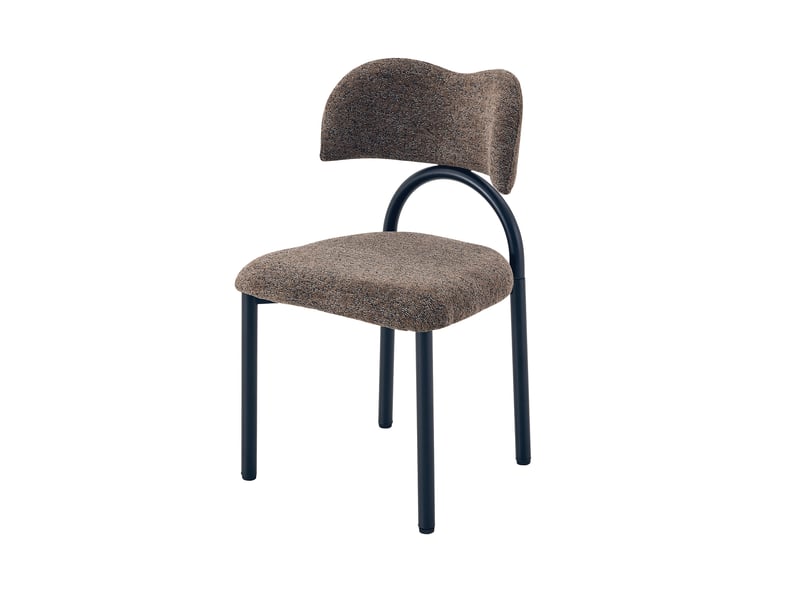  Lot de 2 chaises de salle à manger 50.7x47x81.5 cm design moderne métal noir marron  - Conforama A
