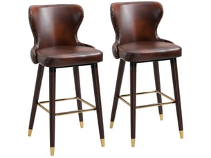 tabouret de bar  <strong>STILVORA</strong>  - marron hauteur d'assise 71 cm vendu Par paire