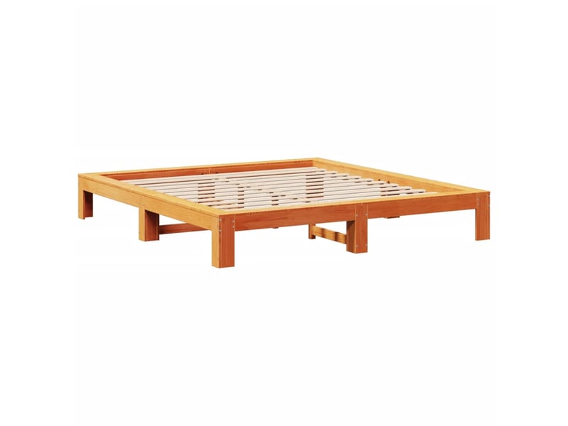  Lit double- lit adulte -  cadre de lit sans matelas  marron 180x200cm bois pin massif  - Conforama B