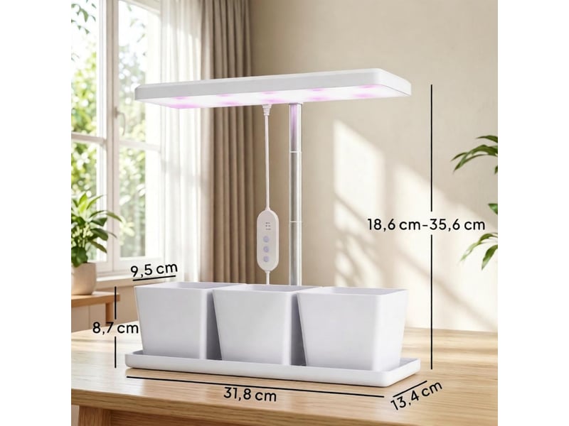 Lampe horticole led 10 w spectre complet avec 3 bacs de culture inclus - Conforama C