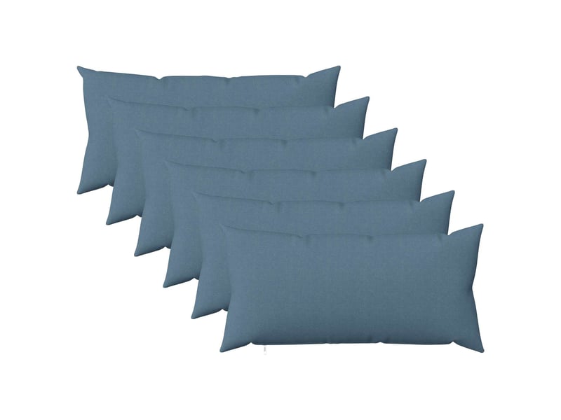  Lot de 6 housses de coussin heerlen bleu denim 40 x 70 cm tissu cf49590  - Conforama B