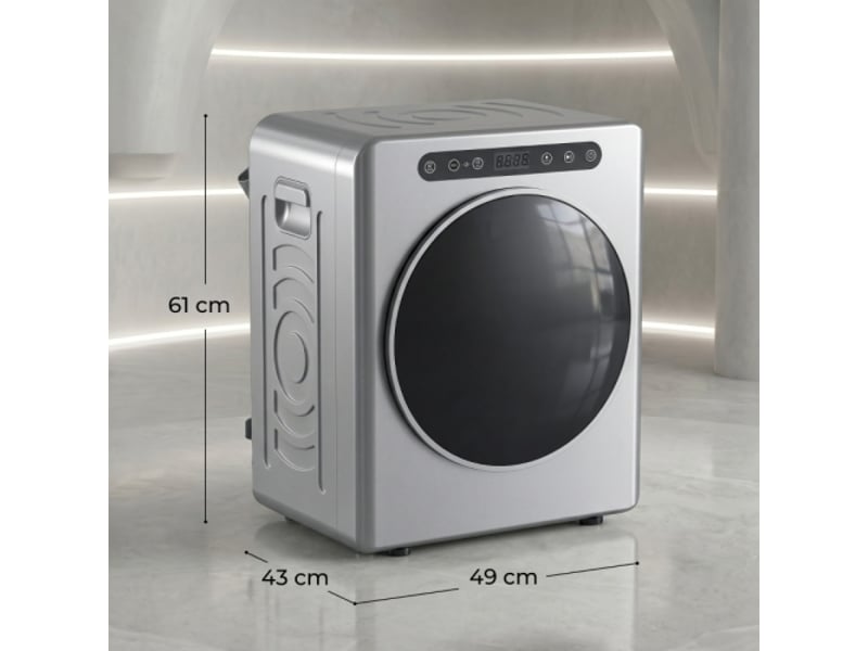  Sèche-linge compact 5 kg, 1000 w, tambour inox, minuterie, chargement frontal, argenté  - Conforama C