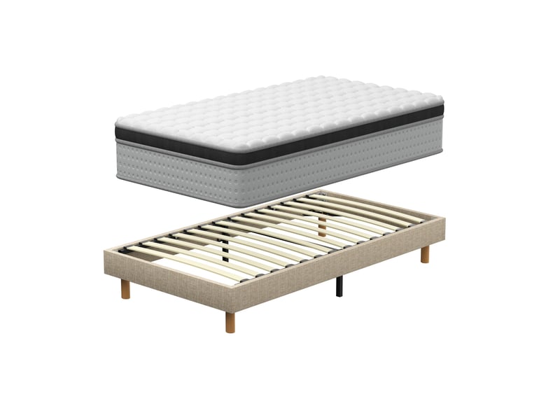  Ensemble matelas à ressorts + sommier 90x190 cm, mousse à mémoire de forme,épaisseur 25cm  - Conforama A