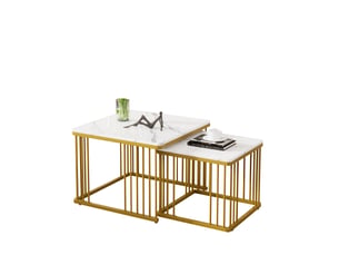 Table basse carré(e) coloris blanc <strong>MERAX</strong> <strong>table basse blanc</strong> - 60 cmx60 cm