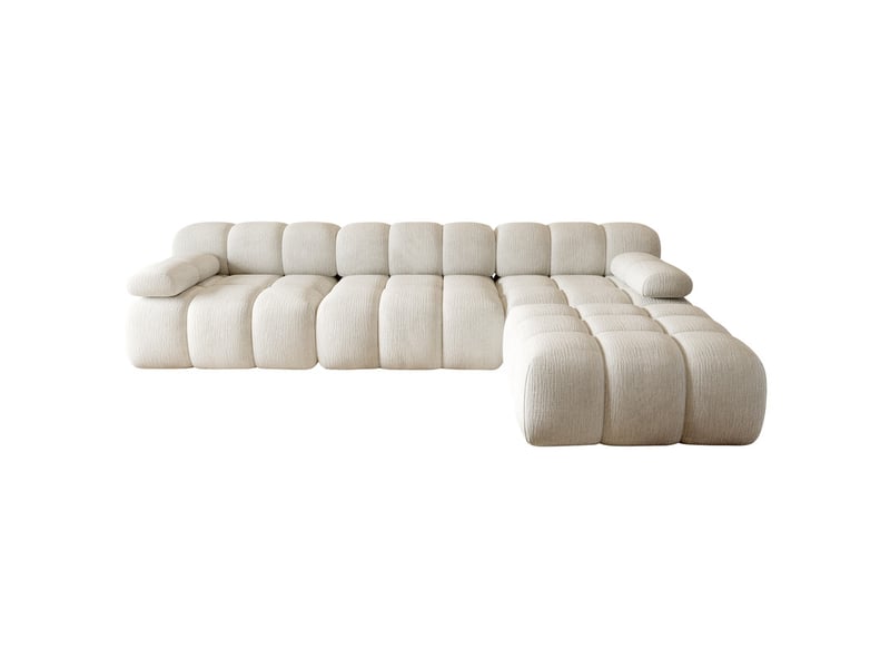  Canapé d'angle modulaire,4 places, aucun assemblage requis, pour salon, chambre, appartement,300 x200x 68 cm, blanc  - Conforama A