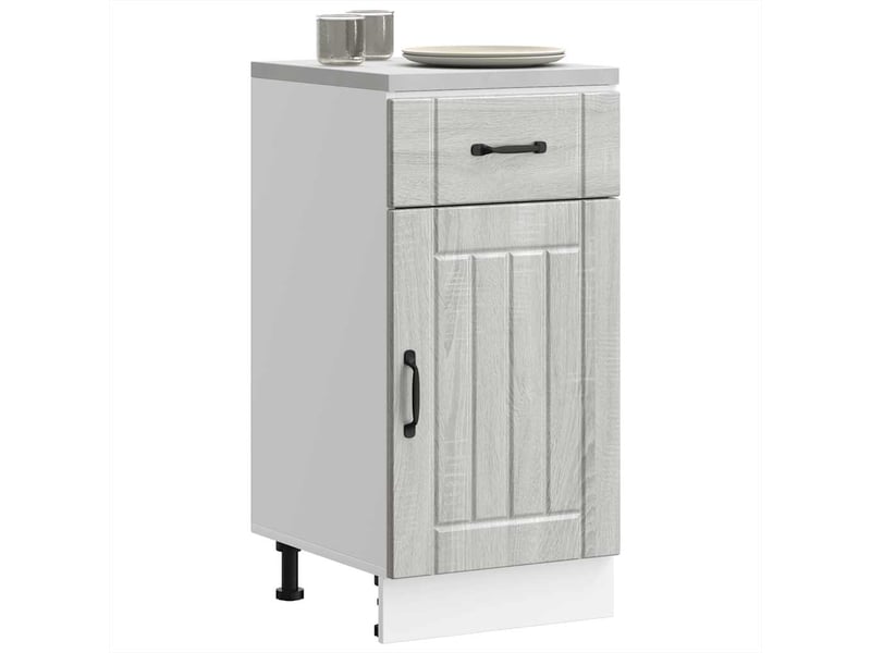  Meuble de rangement, armoire de cuisine lucca sonoma gris bois ingénierie shl8095  - Conforama C