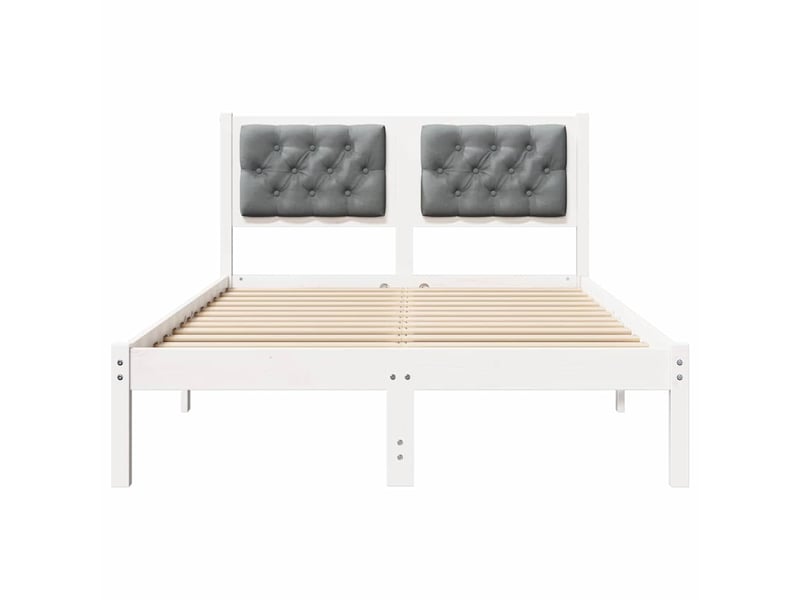 Lit double- lit adulte - cadre de lit gris clair 120 x 190 cm pin massif - Conforama D