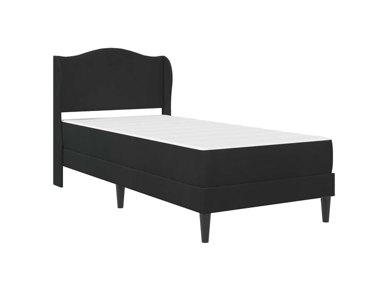  Lit simple- lit adulte -  cadre de lit avec tête de lit noir 90 x 190 cm velours  - Conforama B