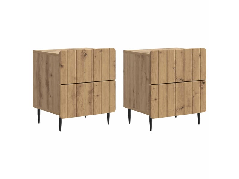  Table de chevet - cabinet de chevet - table de nuit 2 pièces chêne artisanal 43 x 34,5 x 49,5 cm  - Conforama A
