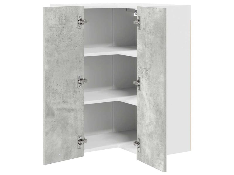  Meuble de rangement, armoire suspendue gris béton et blanc 57x57x80cm  - Conforama E
