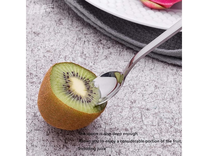 Cuillères à pamplemousse en acier inoxydable (lot de 2) – pour pamplemousse, kiwi, papaye et crème glacée, design élégant (argent) - Conforama D