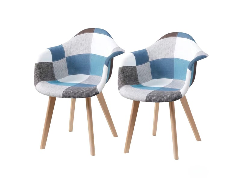  Fauteuil de salle à manger lot de 2 style lounge design moderne accoudoirs décoratifs  - Conforama A