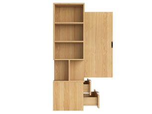 Armoire 1 porte(s) battante 2 tiroir(s) coloris bois clair largeur 70 cm