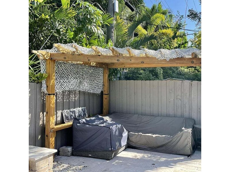  Werkapro 10108 - toile d'ombrage ajourée - 120 gm2 - en polyester - carré - 3 x 3 m - blanc - pour balcon, terrasse et jardin  - Conforama C
