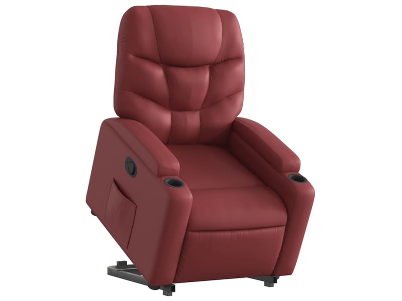 Fauteuil inclinable, fauteuil relax salon rouge bordeaux similicuir shl78540 - Conforama C