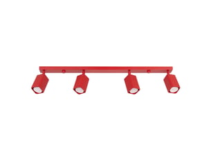 Plafonnier rayo 4l rouge aluminium moderne 16.5x81x6cm