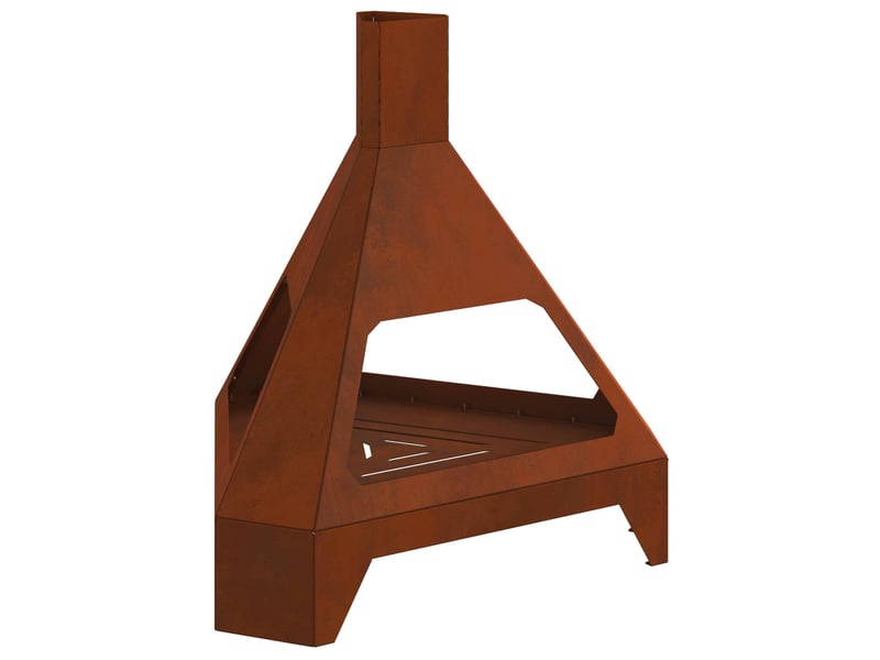  Brasero exterieur, foyer camping rouillé 50x43x52 cm acier patiné  - Conforama A