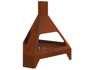 Brasero exterieur, foyer camping rouillé 50x43x52 cm acier patiné