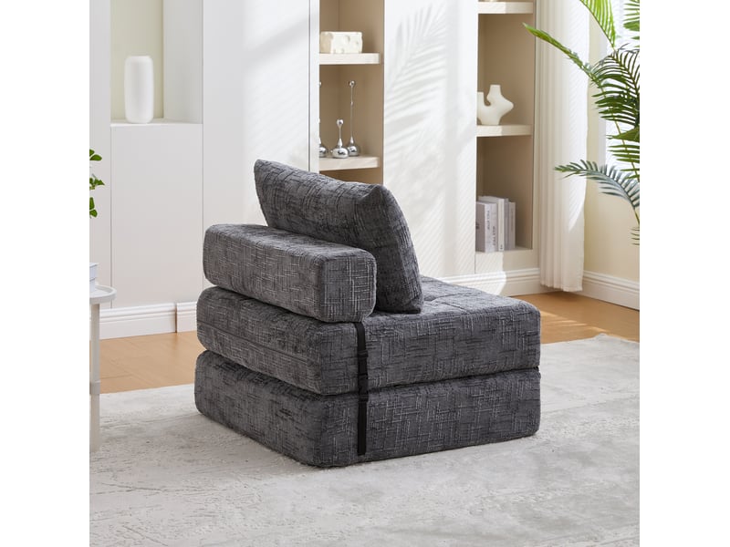  Canapé-lit pliant modenvie en chenille gris 79 x 79 x 57 cm  - Conforama E