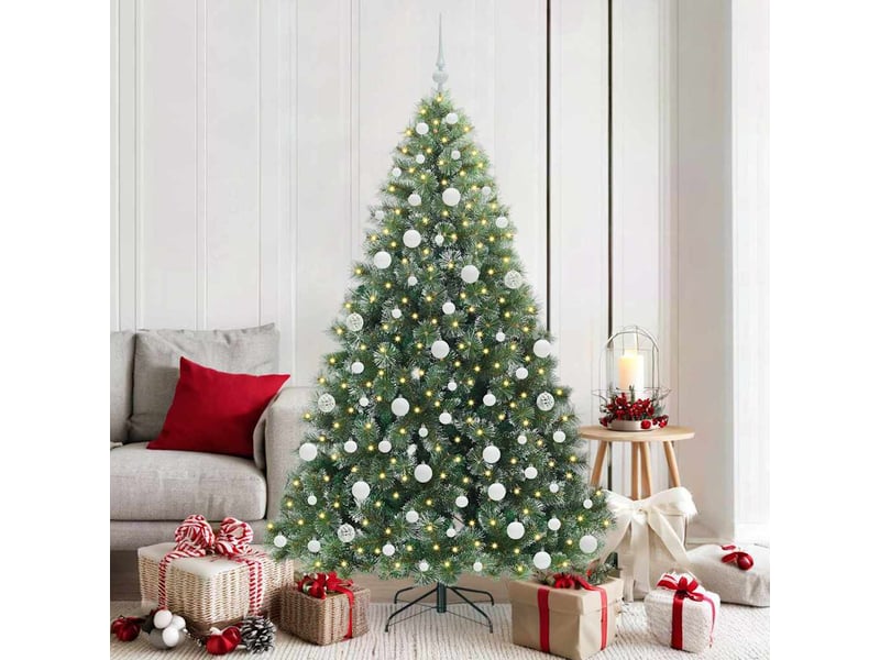 Sapin de noël - arbre de noël artificiel avec 300 led vert 180 cm pe et pvc - Conforama B