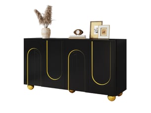 Buffet 4 porte(s) 0 tiroir(s) MEUBLIV - 140 cm coloris noir