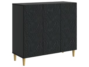 Buffet - bahut - meuble de rangement noir 89 x 34,5 x 80 cm bois d'ingénierie