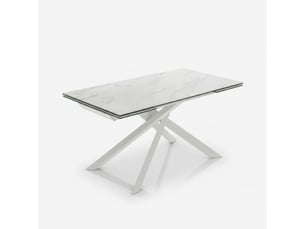 Table extensible en céramique et métal 160240x90 axis - blanc