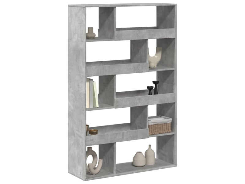  Bibliothèque, meuble de rangement salon gris béton 100x33x156,5 cm bois d'ingénierie  - Conforama C