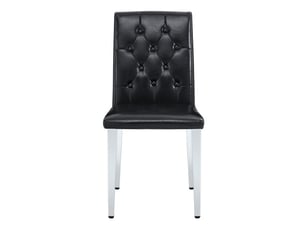 Lot de 4 chaises de salle à manger noires – pieds métalliques argentés brillants, design européen, luxe léger