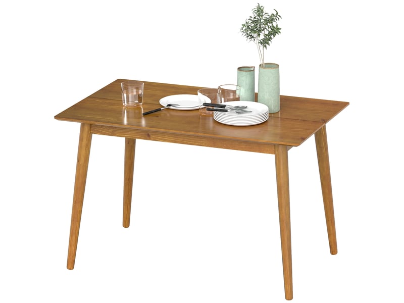  Table de salle à manger design grand plateau 4-6 personnes en bois dim. 120l x 75l x 76h cm  - Conforama B