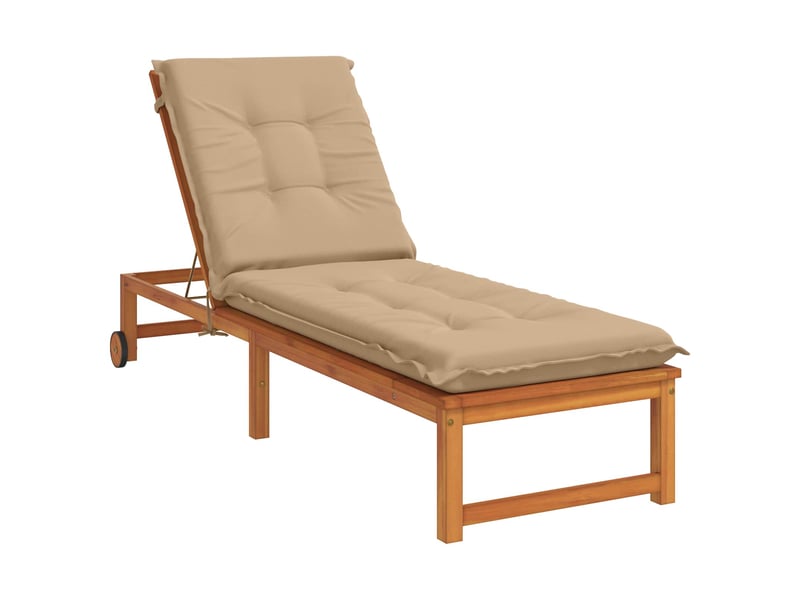 Coussin de transat, coussin pour bain de soleil gemert 100 % polyester sable 190 x 60 x 9 cm cf56198 - Conforama C