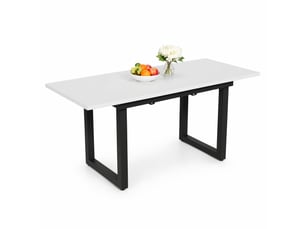 Table extensible rectangulaire pour salle à manger en mdf 140180×80×75 cm blanc et noir
