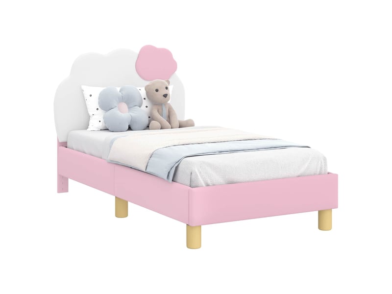 Lit simple- lit adulte - cadre de lit pour tout-petit avec tête de lit rose 70 x 140 cm - Conforama A