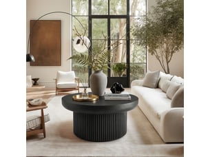 Table basse rond(e) coloris noir <strong></strong> <strong></strong> - 78 cmx78 cm