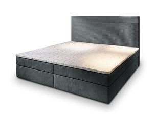 Lit avec rangement 140x200 cm <strong>MASSENO</strong>  <strong></strong> coloris gris