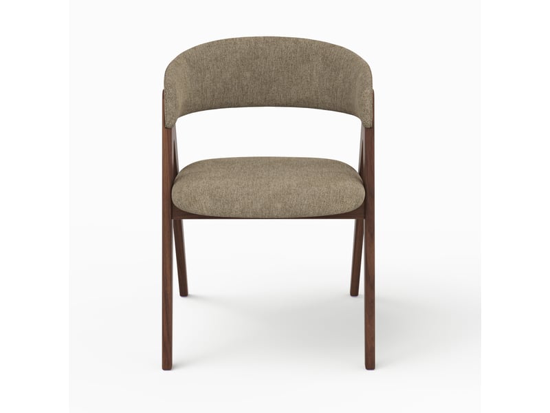  Chaise en bois foncé et tissu vert olive-isis Isis - Conforama B