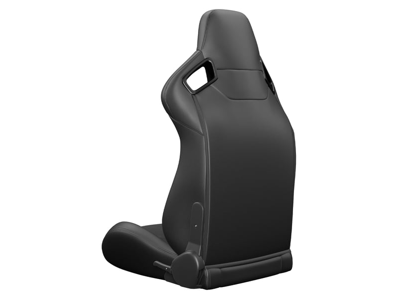 Siège baquet racing universel noir pvc effet carbone inclinable côté gauche - Conforama D