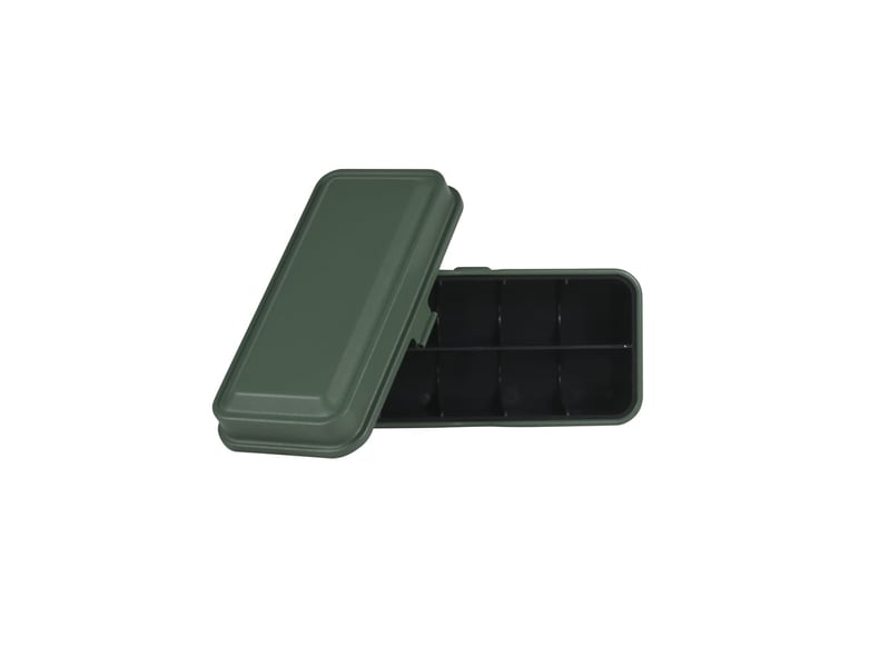  Kodak film case (120135) - boîtier compact en acier pour 8 rouleaux de film 120 ou 10 rouleaux de film 135, capot amovible, finition mate, design moderne, protection poussière et humidité - olive  - Conforama E