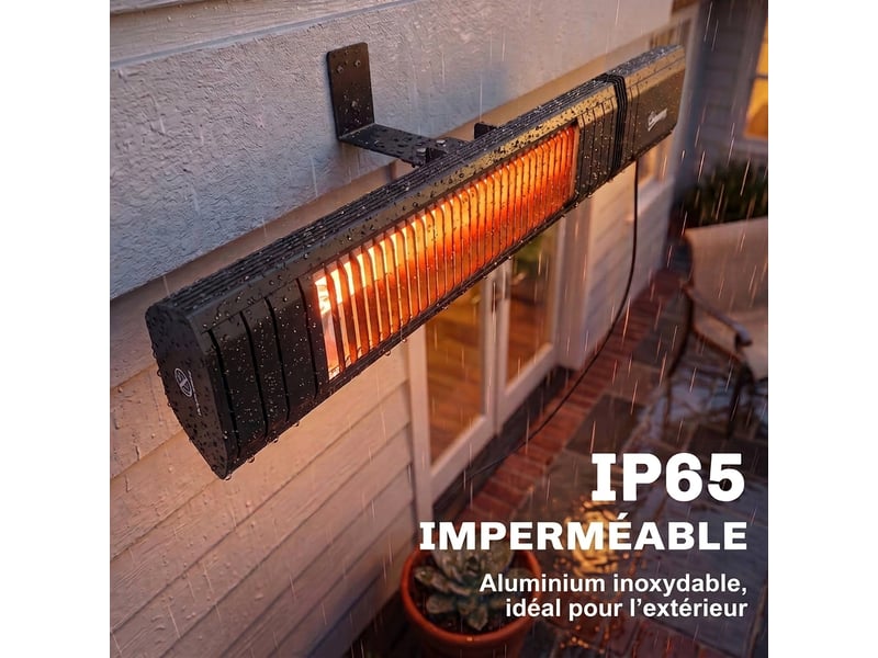 Chauffage infrarouge mural 2000w en fibre de carbone avec contrôle wifi - Conforama R