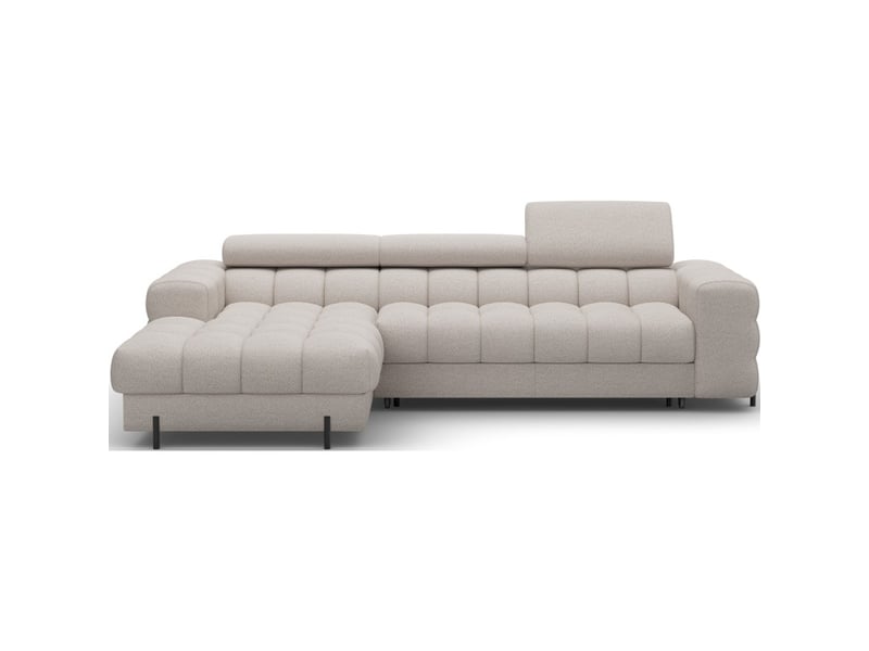  Canapé d'angle gauche convertible beige allure contemporaine 285x99x181cm filtro  - Conforama A