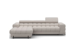 Canapé d'angle gauche convertible beige allure contemporaine 285x99x181cm filtro