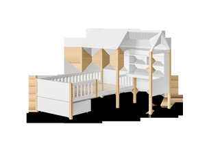 Lit cabane 90x200 cm NECHE   coloris blanc