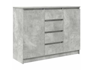 Buffet - bahut - meuble de rangement avec tiroirs gris béton 100,5x35x76 cm bois d'ingénierie
